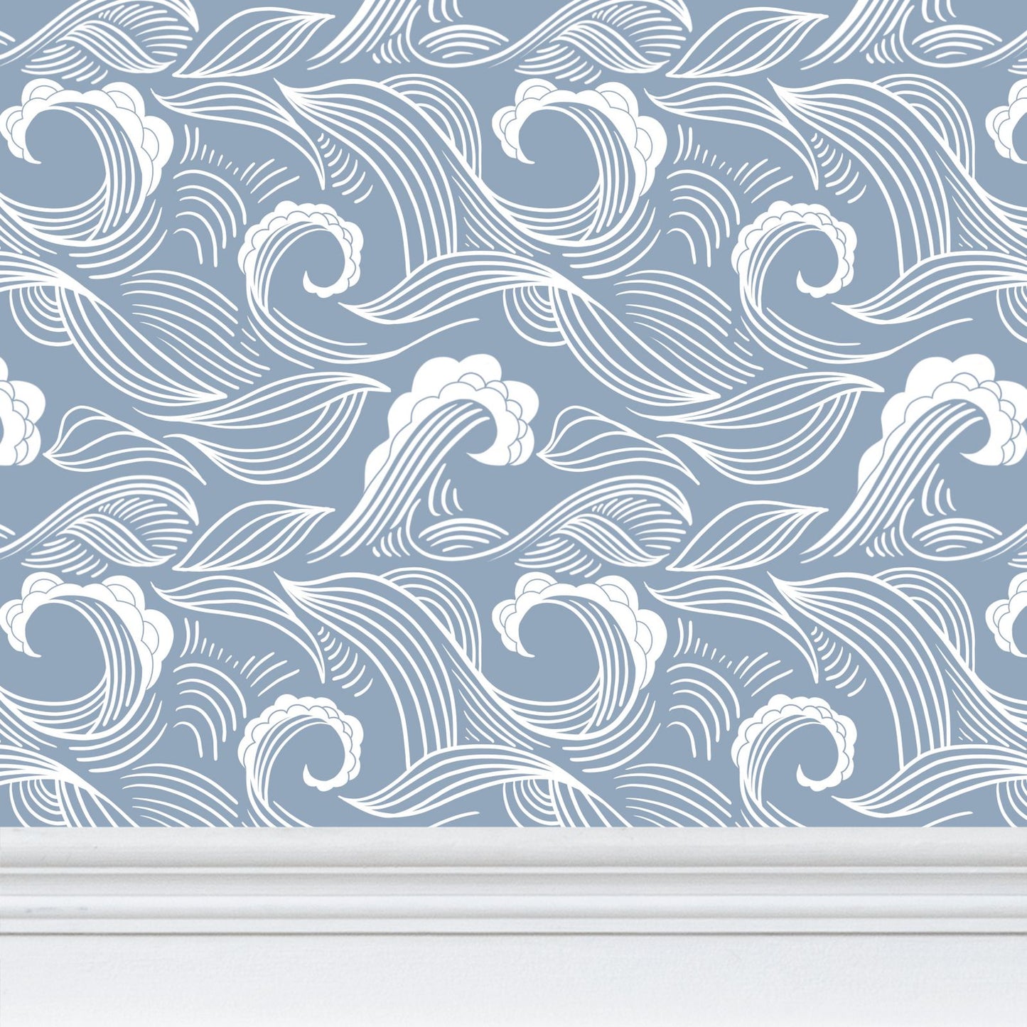 Ocean Waves Blue Wallpaper