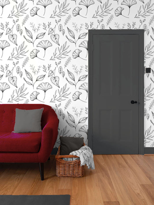 Laurel Leaf Print Wallpaper
