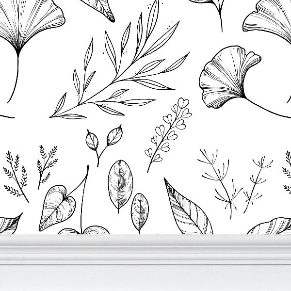 Laurel Leaf Print Wallpaper